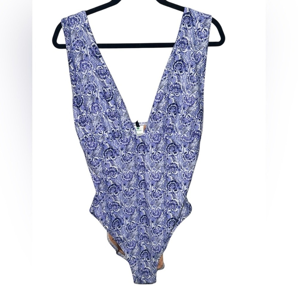 J Crew Re-Imagined V-Neck One Piece Dandelion Swirl No Pads Coverage Size 14